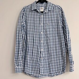 Lacoste Blue and White Checkered Dress Shirt